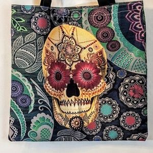 Bags - Sugar Skull Shopping Tote Market Bag NWOT Bags - Sugar Skull Shopping Tote Market Bag NWOT